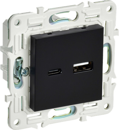 Розетка IEK Skandy SK-U22-018-K02 (черный)