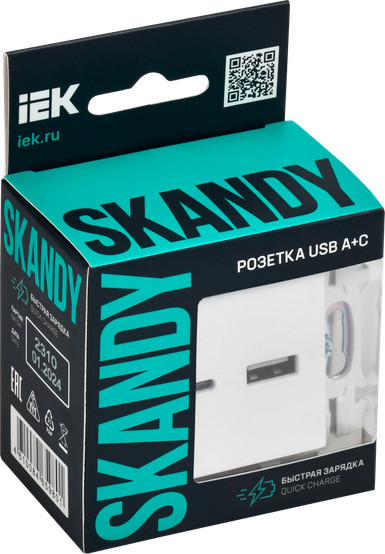 Розетка IEK Skandy SK-U22-018-K01 (арктический белый) — фото 6