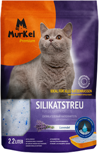 Наполнитель для туалета Murkel Силикагелевый (1кг, лаванда)
