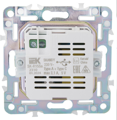 Розетка IEK Skandy SK-U22-D31-K06 (мятный) — фото 3