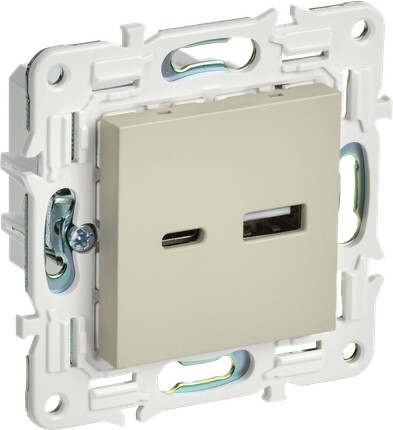 Розетка IEK Skandy SK-U22-D31-K10 (бежевый)