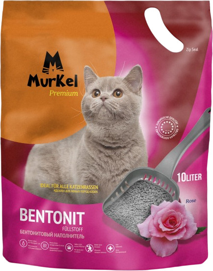 Наполнитель для туалета Murkel Бентонитовый (8кг, роза)