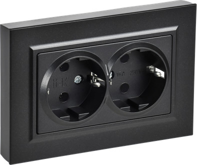 Розетка IEK Brite BR-R27-16-K02-F (черный)