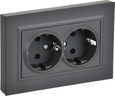 Розетка IEK Brite BR-R27-16-K53-F (графит)