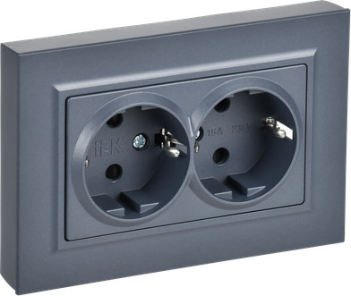 Розетка IEK Brite BR-R28-16-K35-F (маренго)