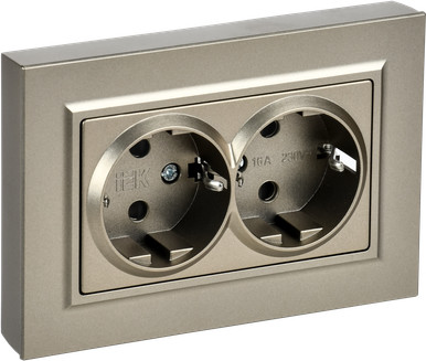 Розетка IEK Brite BR-R28-16-K37-F (шампань)
