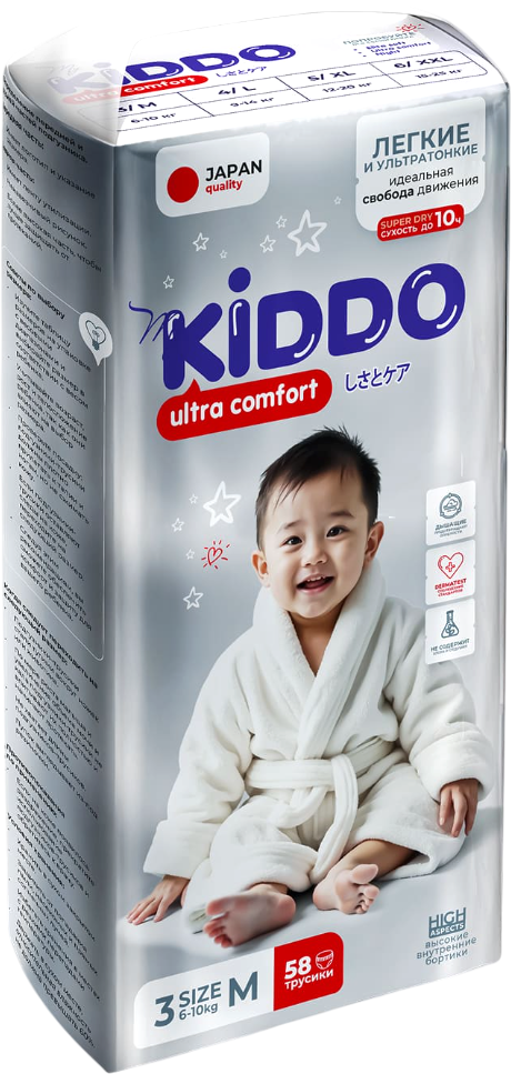Подгузники-трусики детские MyKiddo Ultra Comfort M 6-10кг (58шт)