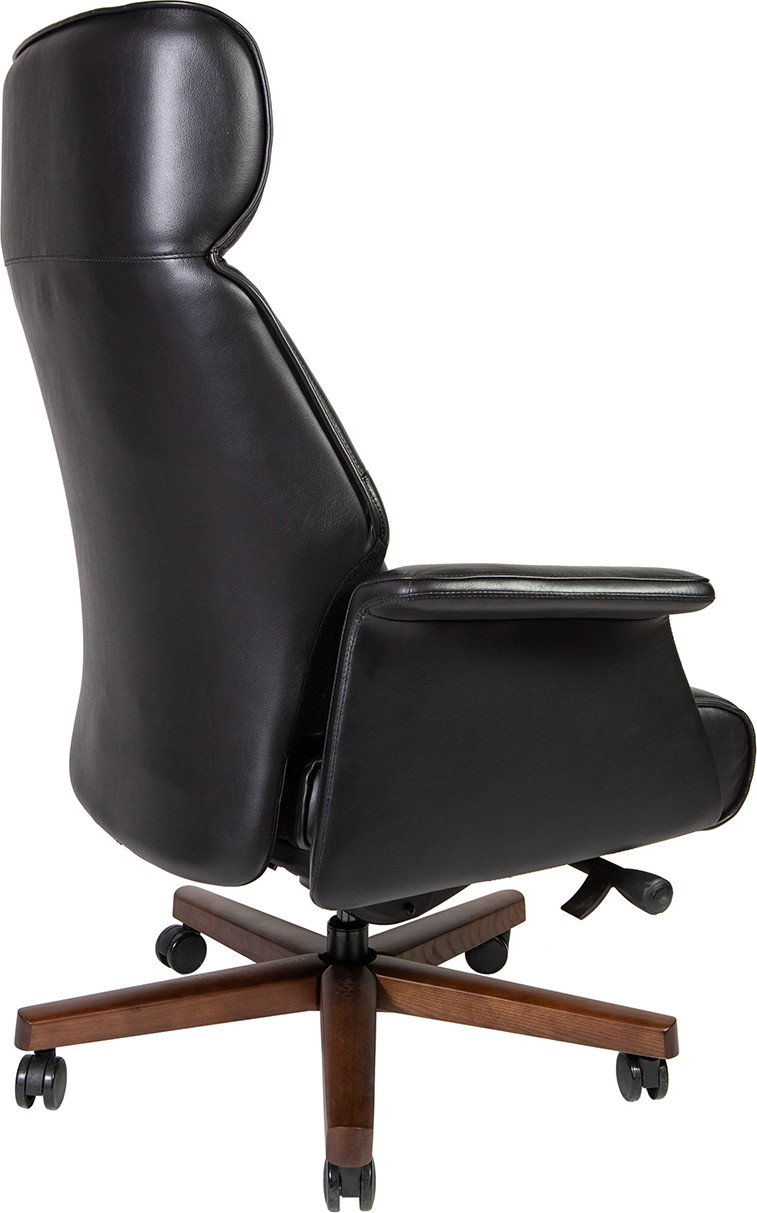 Кресло офисное Norden Вагнер / A2067 black leather (черный/натуральное дерево) — фото 4