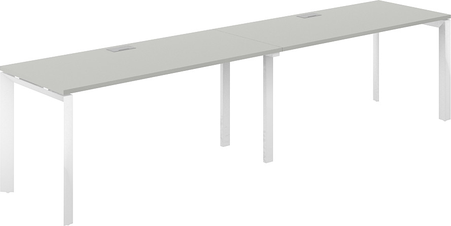 Комплект письменных столов Norden 320х70х75 / PR.228.SH.P59.WH (белый/серый бархат)