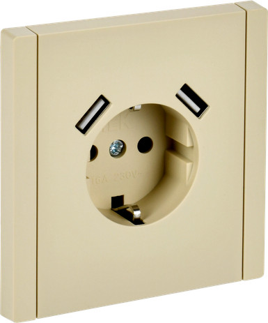 Розетка IEK Forte&Piano FP-R14-16-U21-D31-K10 (ваниль)