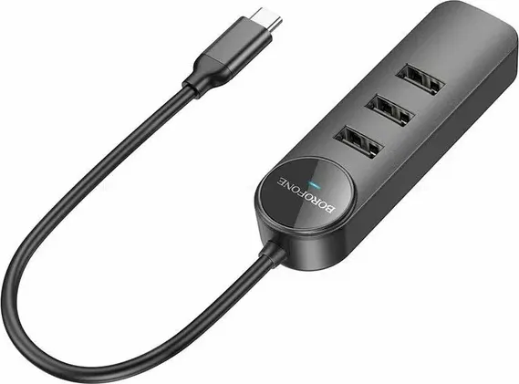 USB-хаб Borofone DH5 4в1 USB на USB3.0x4 (1.2м, черный) — фото 2