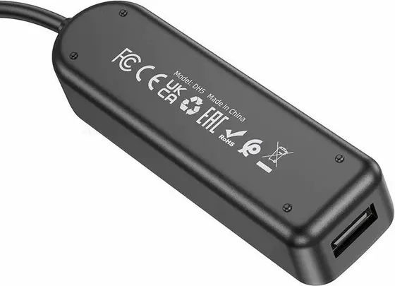 USB-хаб Borofone DH5 4в1 USB на USB3.0x4 (1.2м, черный) — фото 4