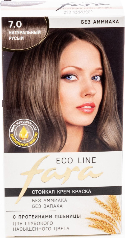 Крем-краска для волос Fara Eco Line тон 7.0 натуральный русый (125г)
