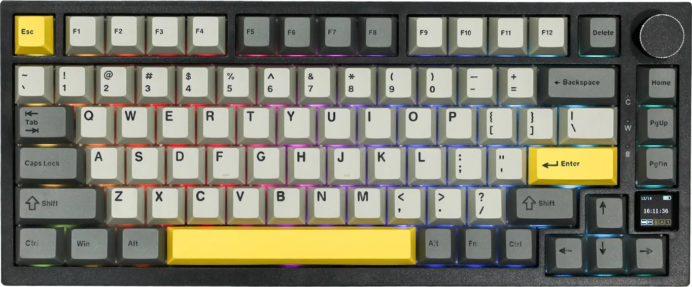Клавиатура Ajazz AK820 PRO Flying Fish Switch (черный/серый/желтый) — фото 2