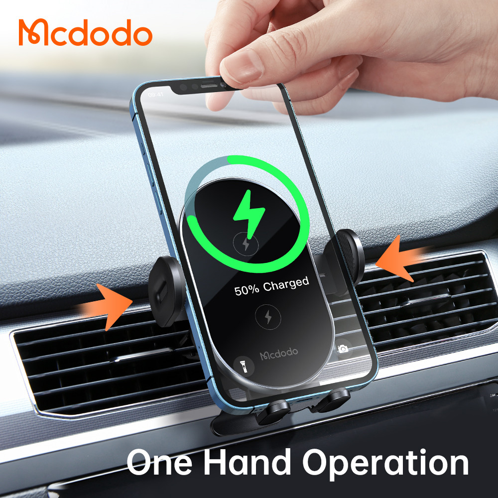 Держатель для смартфонов McDodo CH-1600 15W Dual Coil Wireless Car Charger (черный) — фото 3