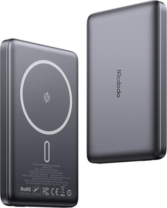 Портативное зарядное устройство McDodo MC-4651 MagSafe Metal Ultra-Thin 10000mAh 20W (черный) — фото 2