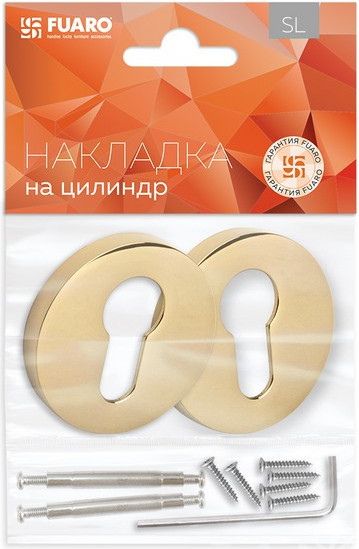 Накладка на цилиндр Fuaro ET.R.SLR52 GOLD-24 (золото 24к) — фото 2