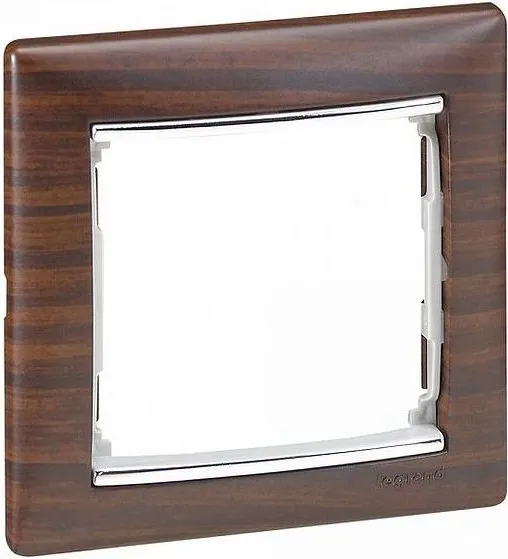 Рамка для выключателей и розеток Legrand Valena DIY / 696730 (темное дерево/серебристый)