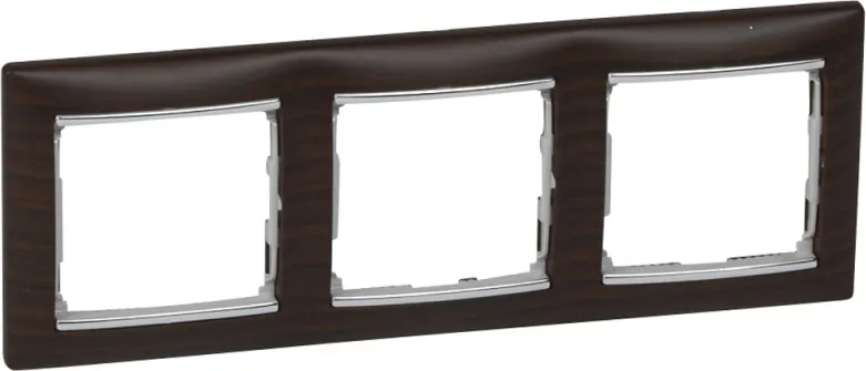 Рамка для выключателей и розеток Legrand Valena DIY / 696732 (темное дерево/серебристый)