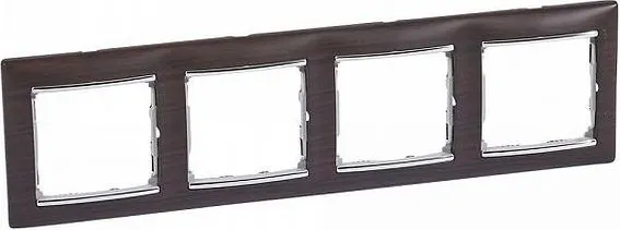 Рамка для выключателей и розеток Legrand Valena DIY / 696733 (темное дерево/серебристый)