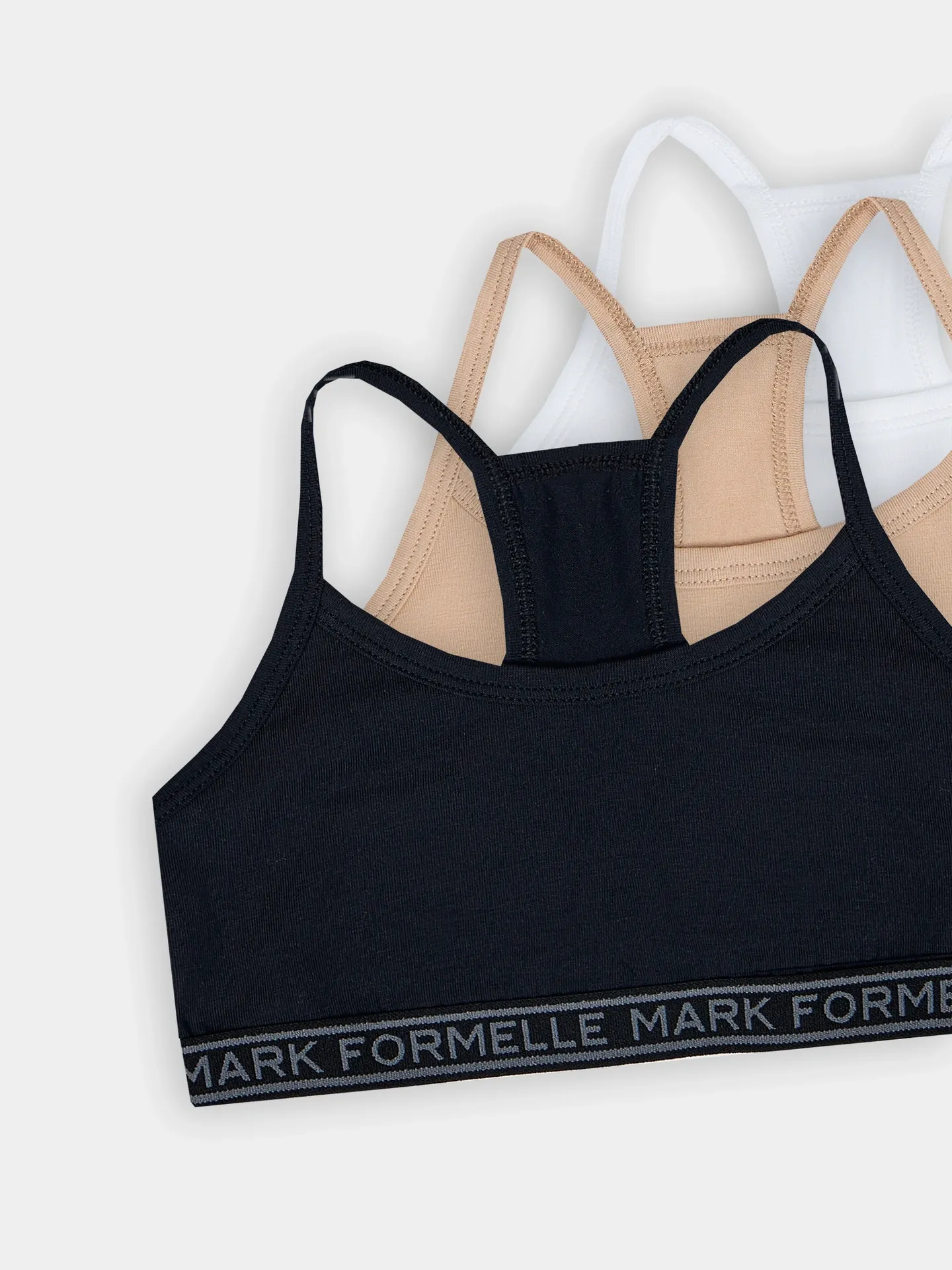 Комплект бюстье для девочек Mark Formelle 517707-3 (р.116-60, белый/обжаренный миндаль/черный) — фото 3