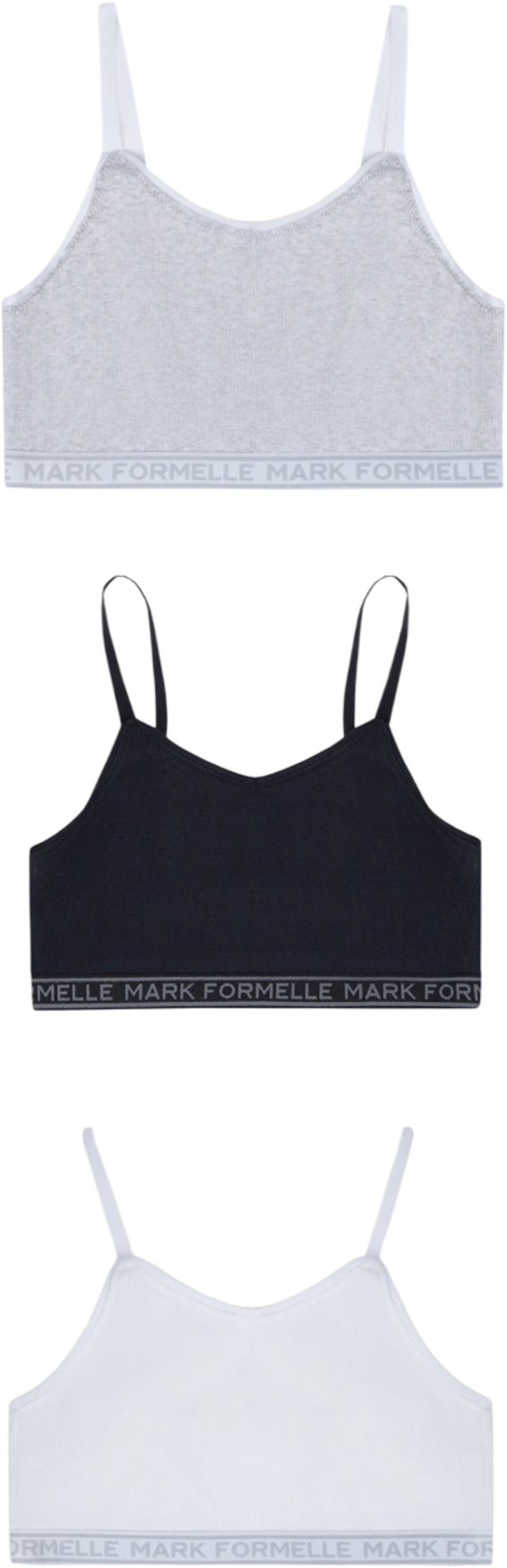 Комплект бюстье для девочек Mark Formelle 517708-3 (р.128-64, белый/серый меланж 4306-А/черный)