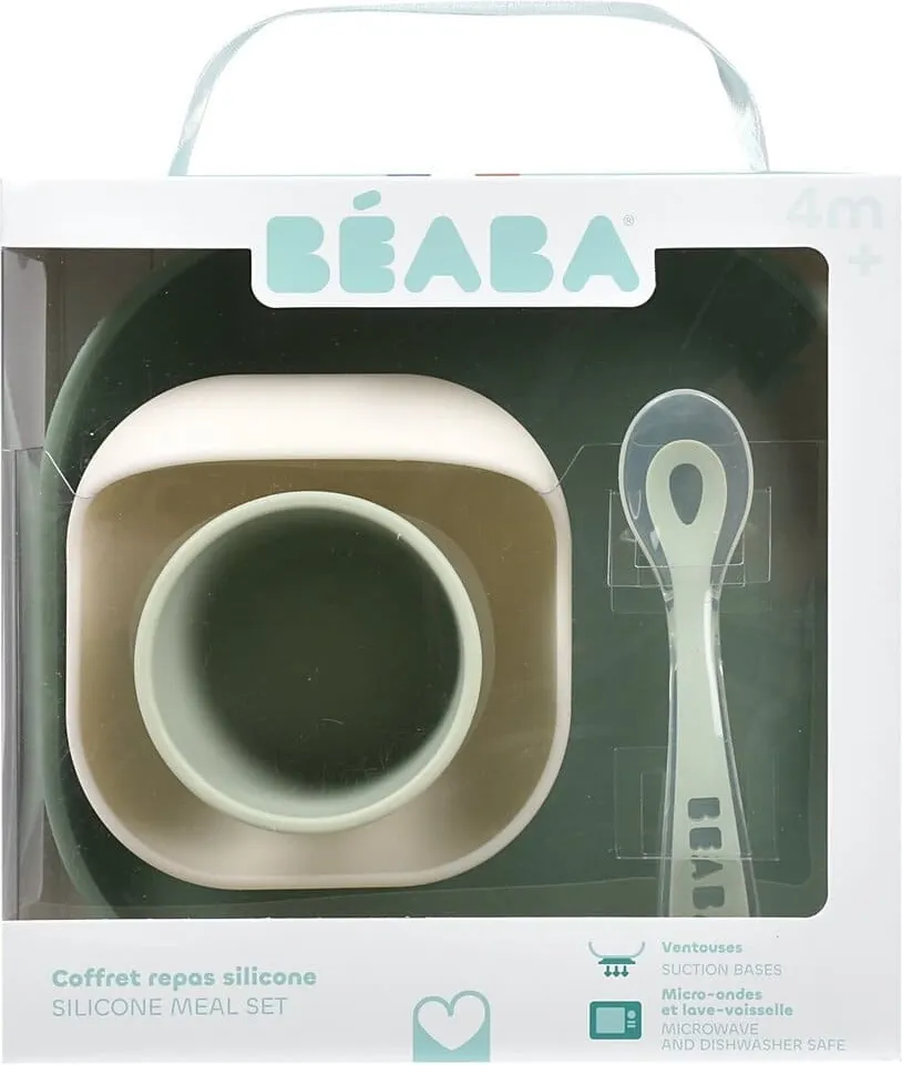 Набор посуды для кормления Beaba Coffret Repas Silic Vert Sauge 913603 — фото 5