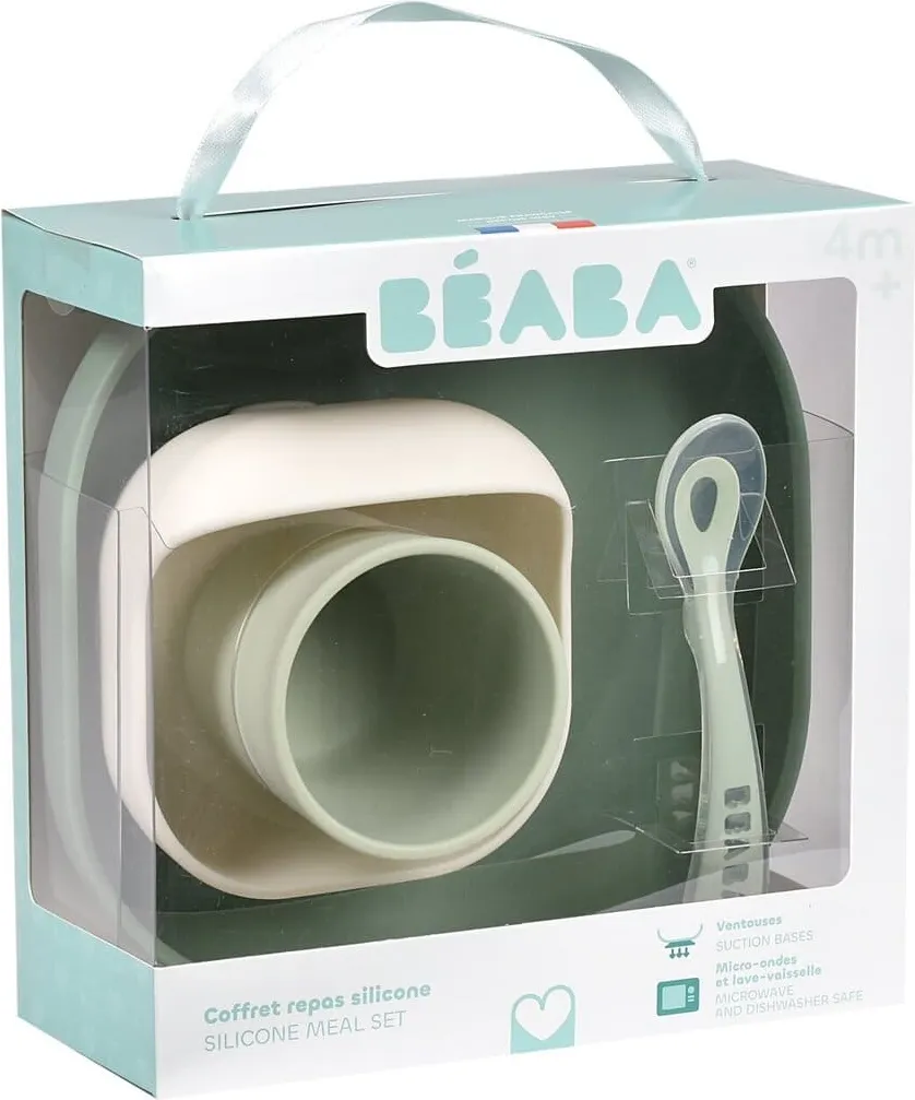 Набор посуды для кормления Beaba Coffret Repas Silic Vert Sauge 913603 — фото 6