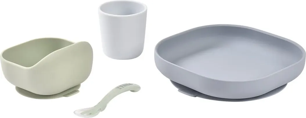 Набор посуды для кормления Beaba Silicone Meal Set Pebble 913608 — фото 5