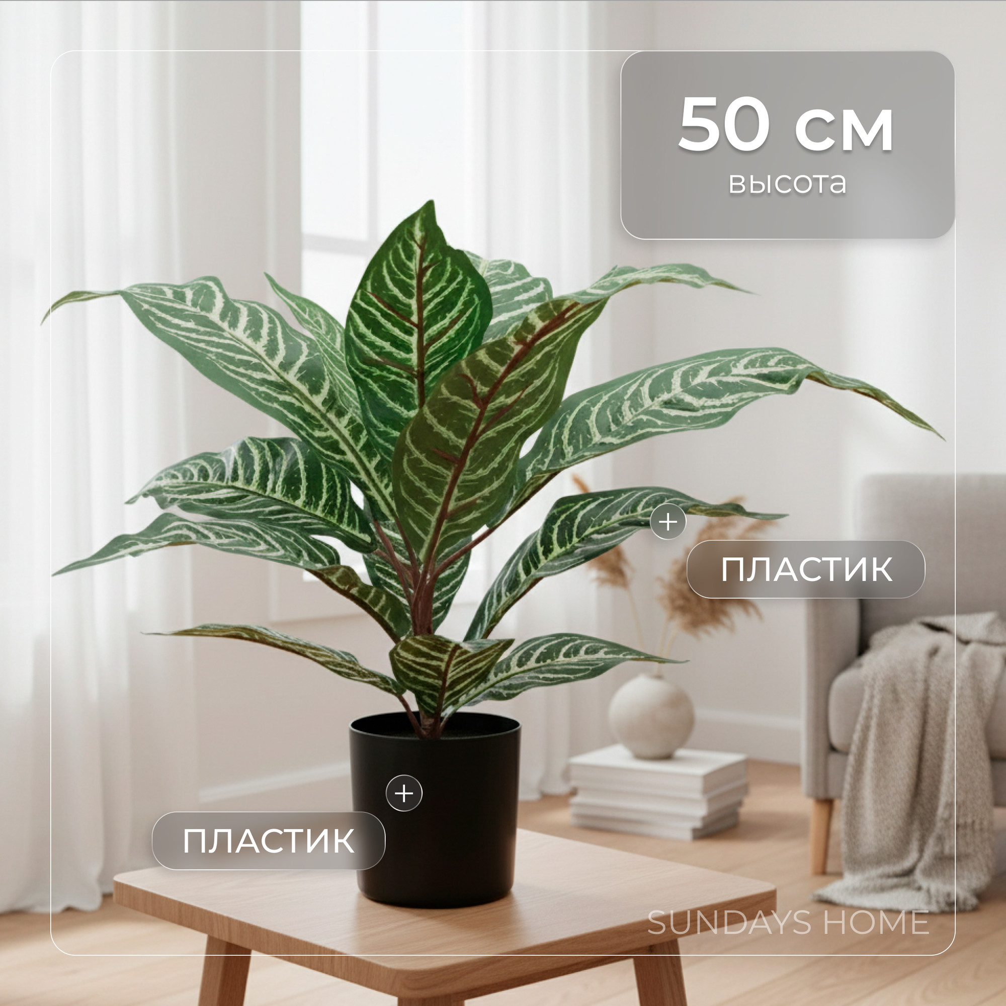 Искусственное растение Sundays Home Зебровый лист / BC10112 (50см)