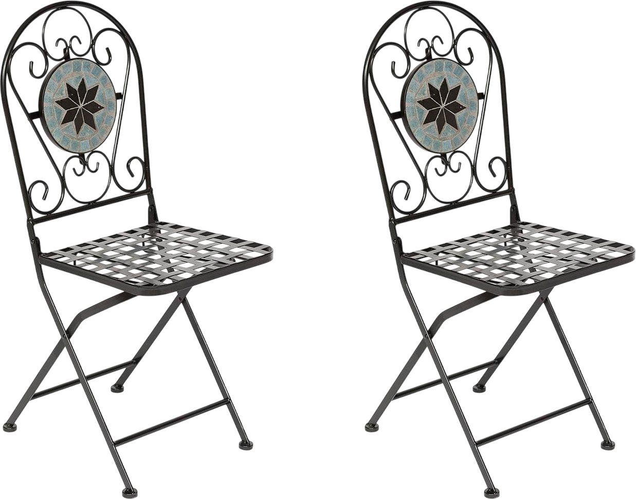 Комплект стульев складных Tetchair Secret De Maison Vicenza (2шт, черный/плитка Astra)