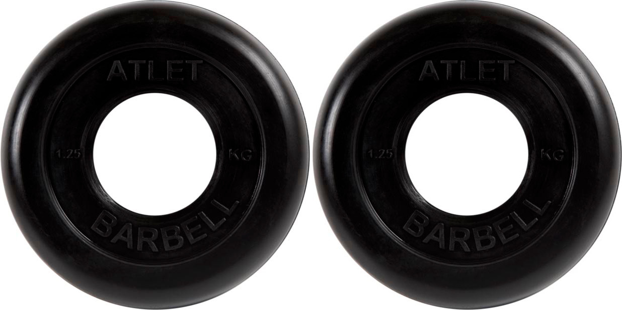Набор дисков для штанги MB Barbell Atlet d51 1.25кг (2шт, черный)
