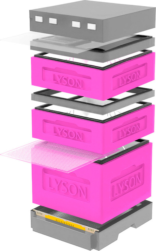 Улей Lyson Дадан На 12 Рамок / K123PG (розовый/серый)