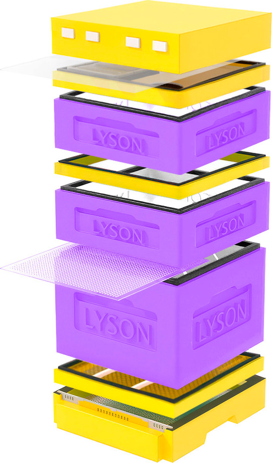 Улей Lyson Дадан На 12 Рамок / K124PUY (фиолетовый/желтый)