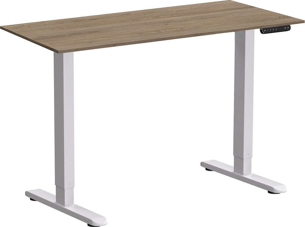 Стол с подъемным механизмом WellDesk WDE Prime 130x67.5х1.8 (белый/дуб денвер трюфель)