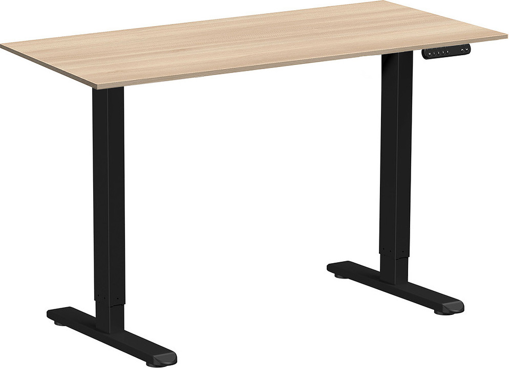 Стол с подъемным механизмом WellDesk WDE Prime 130x67.5х1.8 (черный/акация лэйкленд)