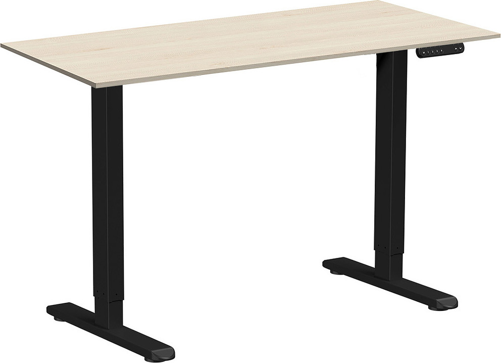 Стол с подъемным механизмом WellDesk WDE Prime 130x67.5х1.8 (черный/сосна аланд полярная)