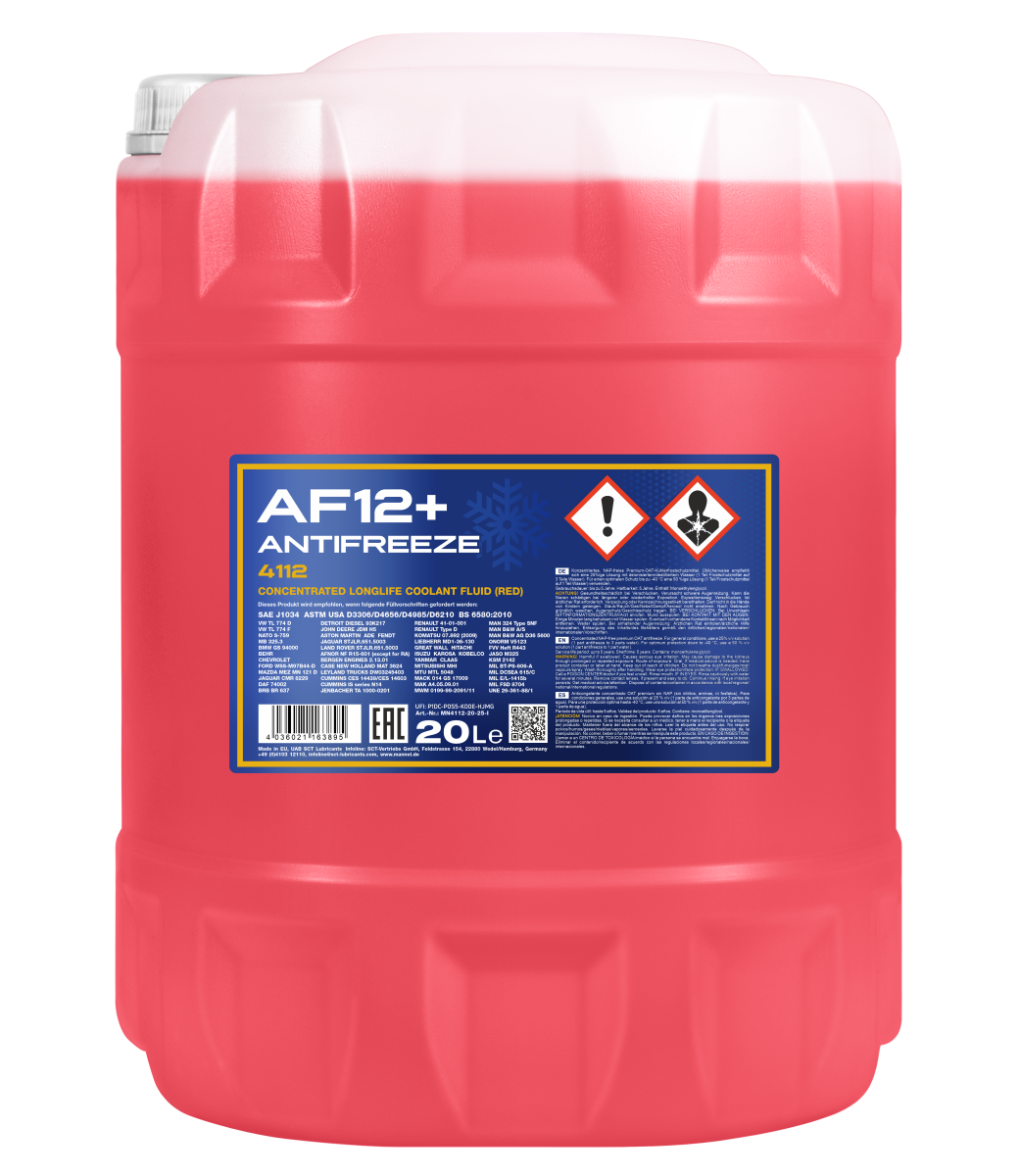 Антифриз Mannol AF12-75 / MN4112-20 (20л, красный)