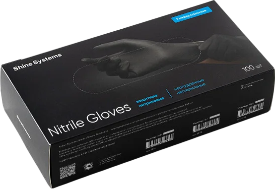 Перчатки одноразовые Shine Systems Nitrile Gloves M / SS414 (100шт)