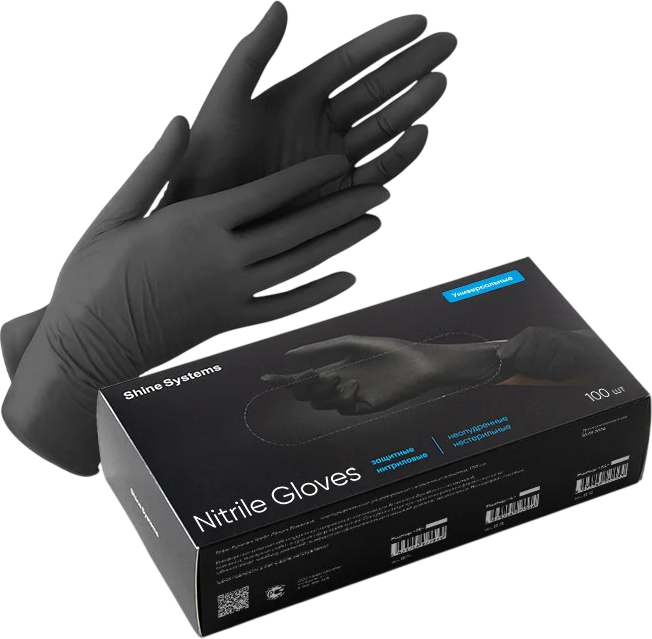 Перчатки одноразовые Shine Systems Nitrile Gloves XL / SS412 (100шт) — фото 2