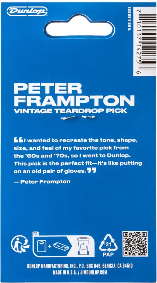 Набор медиаторов Dunlop Manufacturing Peter Frampton Vintage Jazz Teardrop PF599P — фото 2