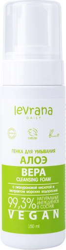 Пенка для умывания Levrana Алоэ вера с гиалуроновой кислотой (150мл)