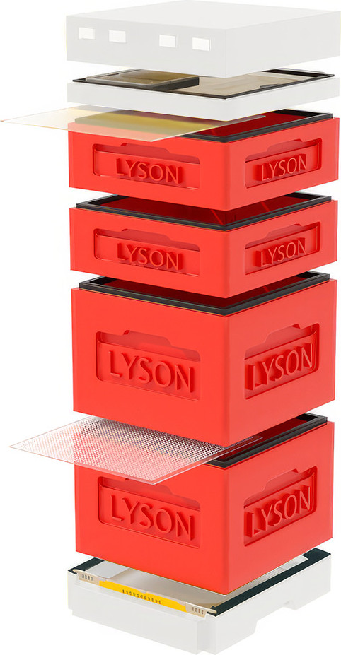 Улей Lyson Дадан На 12 Рамок / K127RDW (красный/неокрашенный)