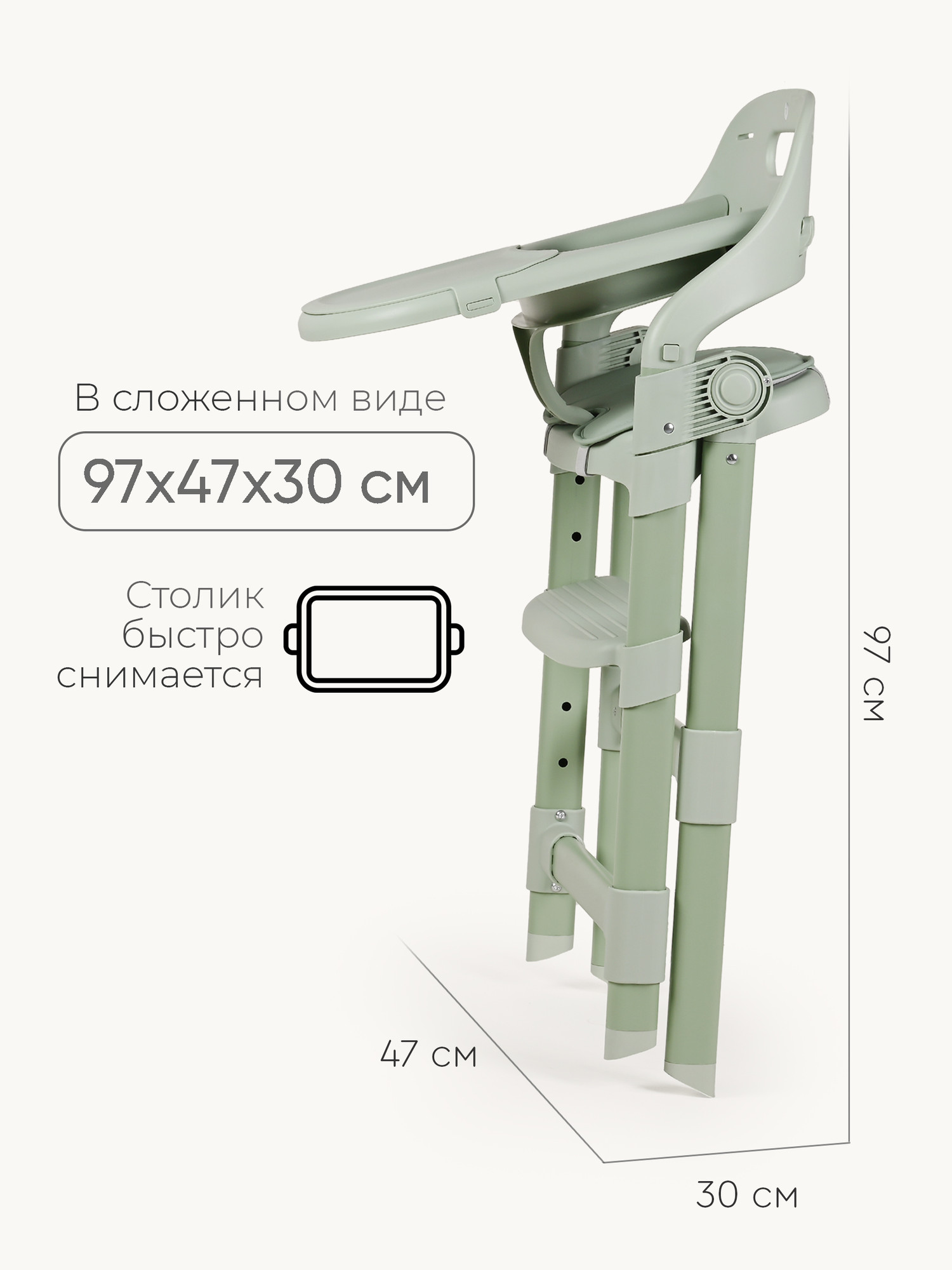 Стульчик для кормления Tomix Cindy / YY012 (зеленый) — фото 5