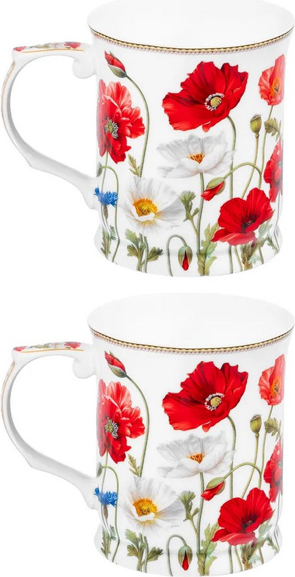 Набор кружек Elan Gallery Маки New Bone China / 420778 — фото 6