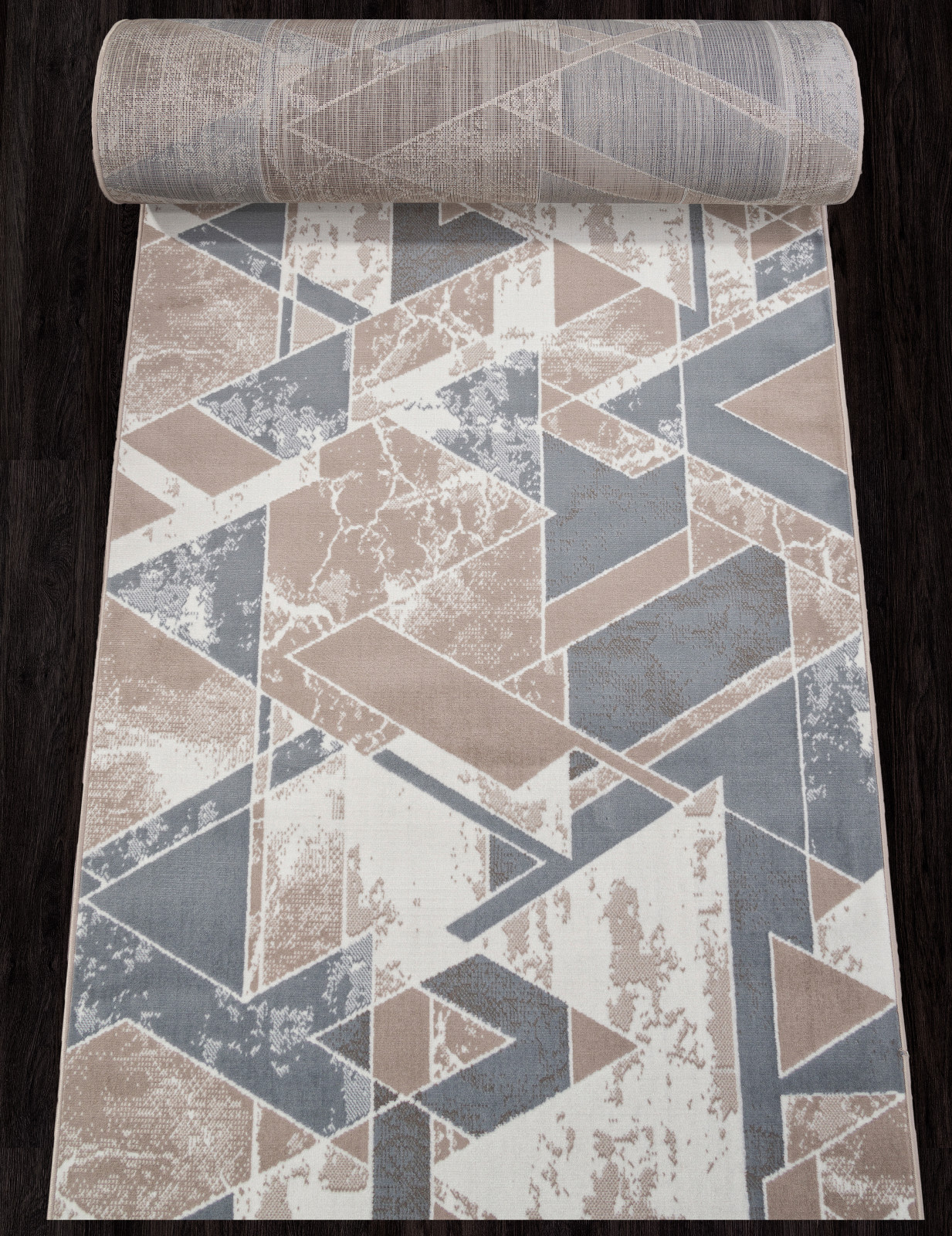 Ковровая дорожка Merinos Sierra F354-STAN-BEIGE-BLUE (1х30) — фото 4