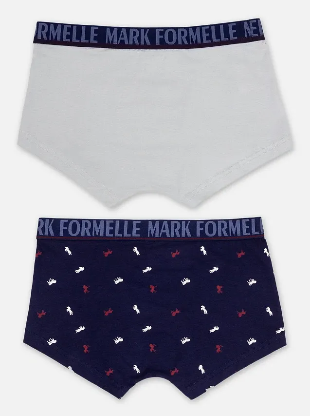 Комплект мужских трусов Mark Formelle 411188-2 (р.102-112, светло-серый/лошади на темно-синем) — фото 2