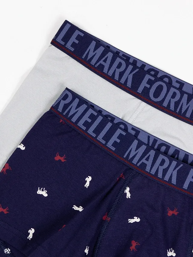 Комплект мужских трусов Mark Formelle 411188-2 (р.106-116, светло-серый/лошади на темно-синем) — фото 3