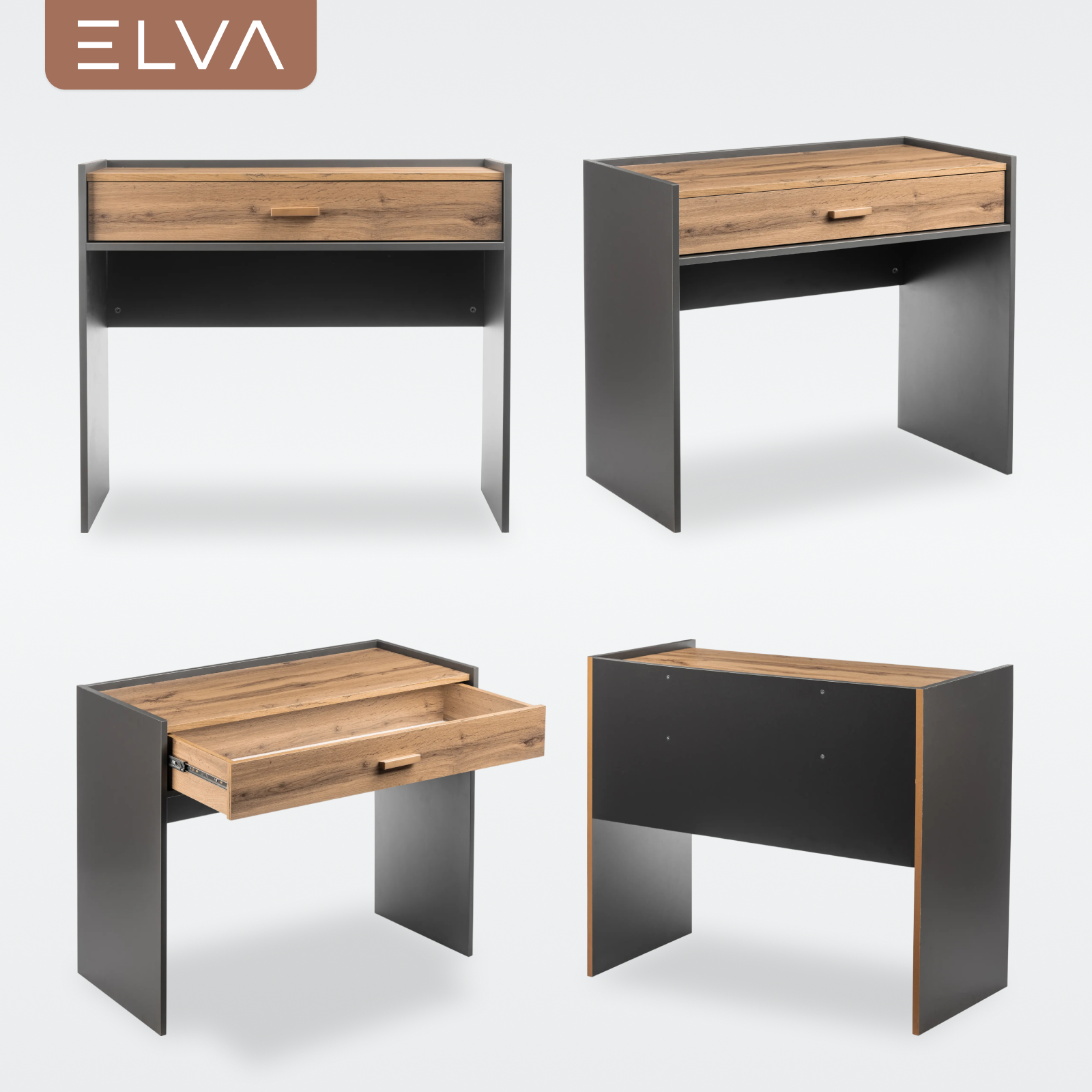 Туалетный столик ELVA Нодо NEM01ST-900/400/800 (02) (дуб вотан/графит) — фото 5
