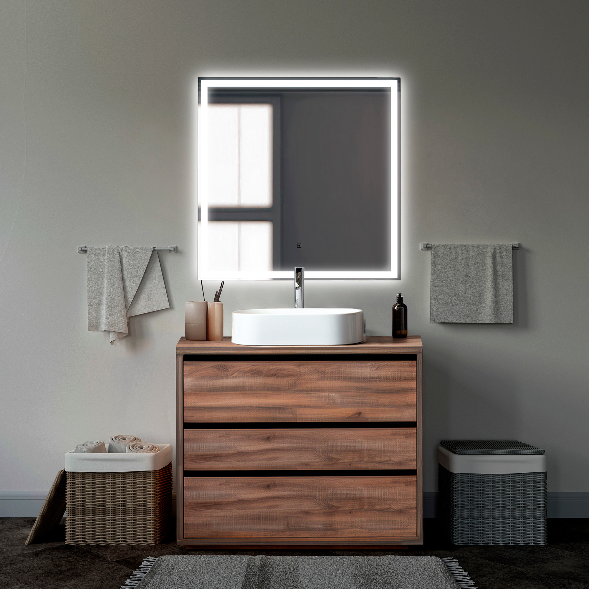 Зеркало Silver Mirrors Рига 77x77 2.1 / LED-00002995